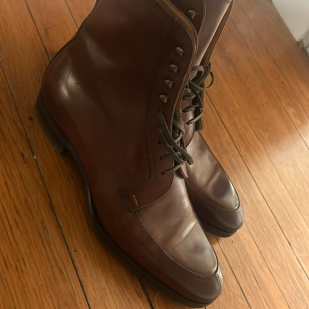 men’s brown lace dress shoes size 10/10.5 see pictures of size Saint Crispin